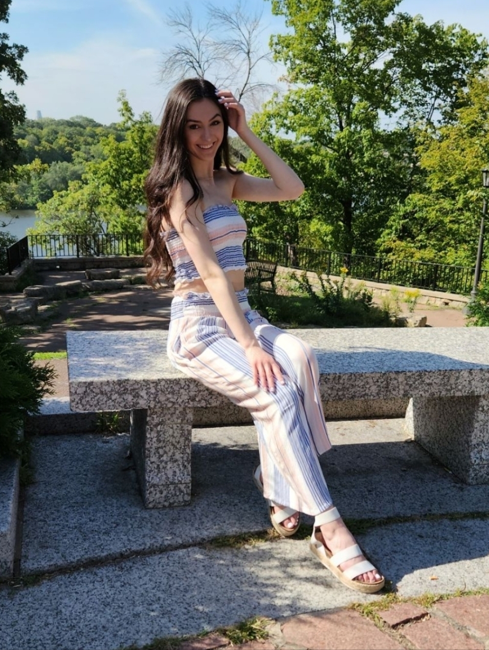 Kiwi + Punch Striped 2-Piece Tube Top & Pant Set Size Small - Picture 10 of 10
